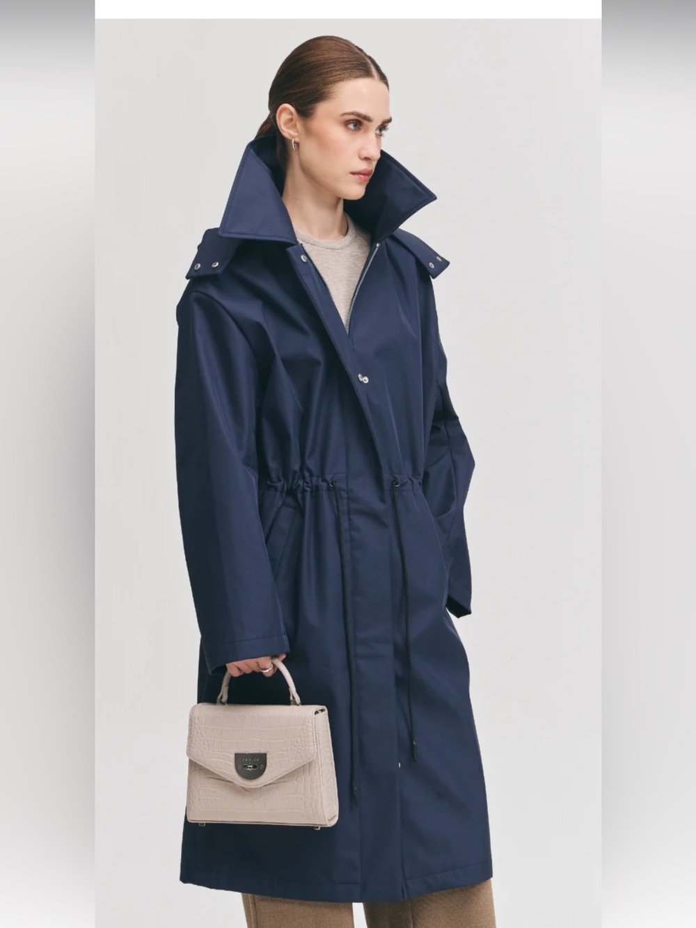 NWT Danier Navy Hooded trench coat